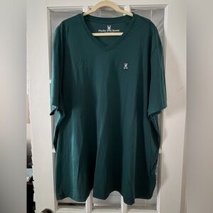 NWT Psycho Bunny Men’s 3XL CLR Green V-Neck Logo Pima Cotton T-Shirt
